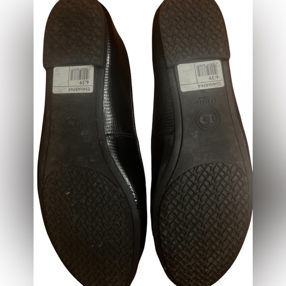 Dune London black embossed Harper flats - Picture 3 of 4